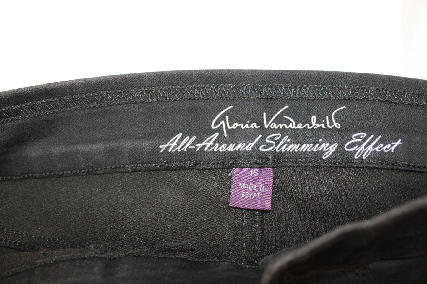 Gloria Vanderbilt stretch waist skinny jeans, blk, Women's 16
