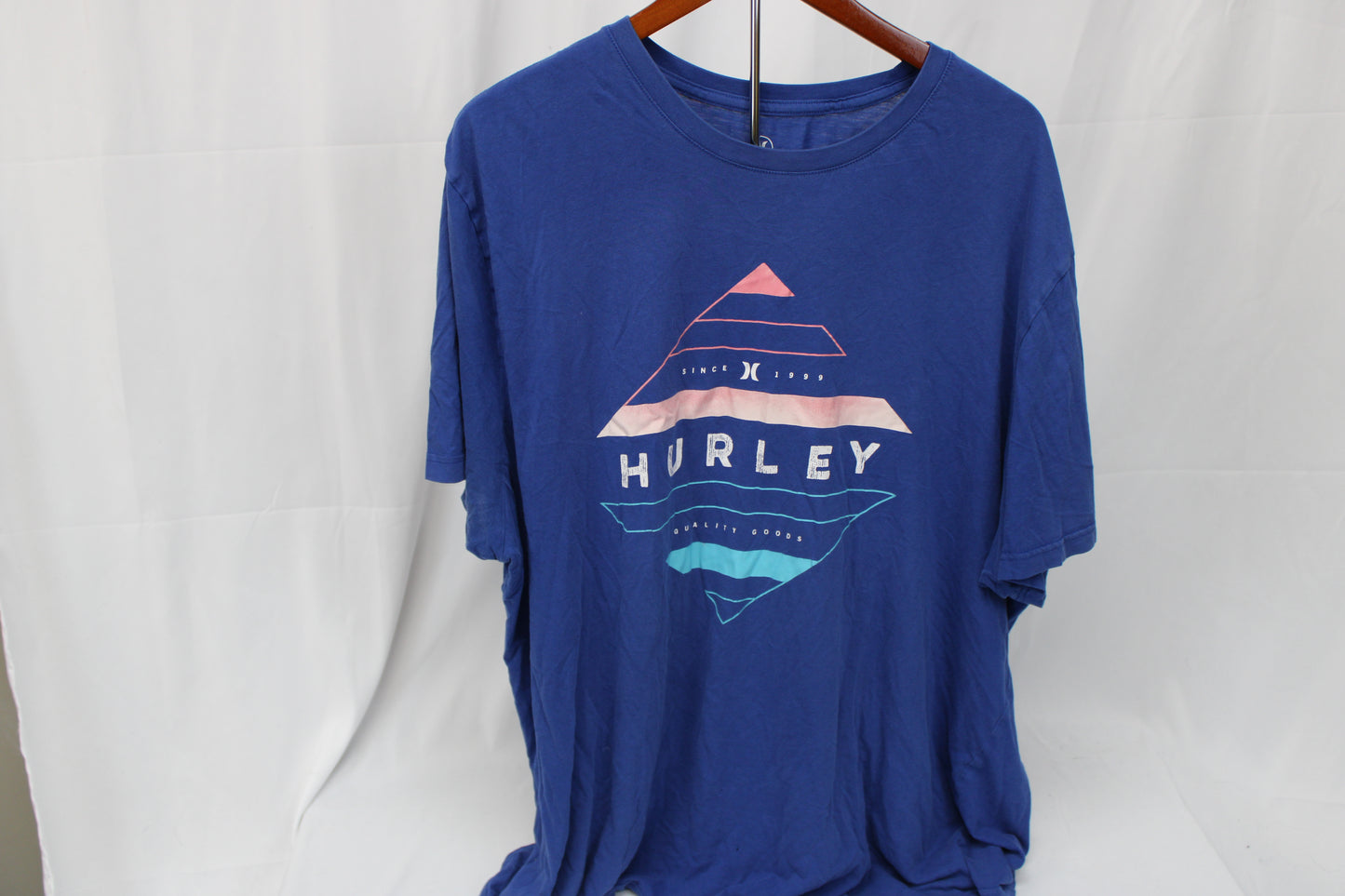 Hurley classic cotton graphic t-shirt, loose fit, royal, Men's XXL