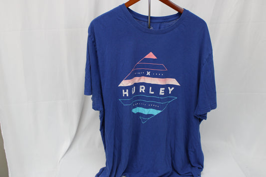 Hurley classic cotton graphic t-shirt, loose fit, royal, Men's XXL