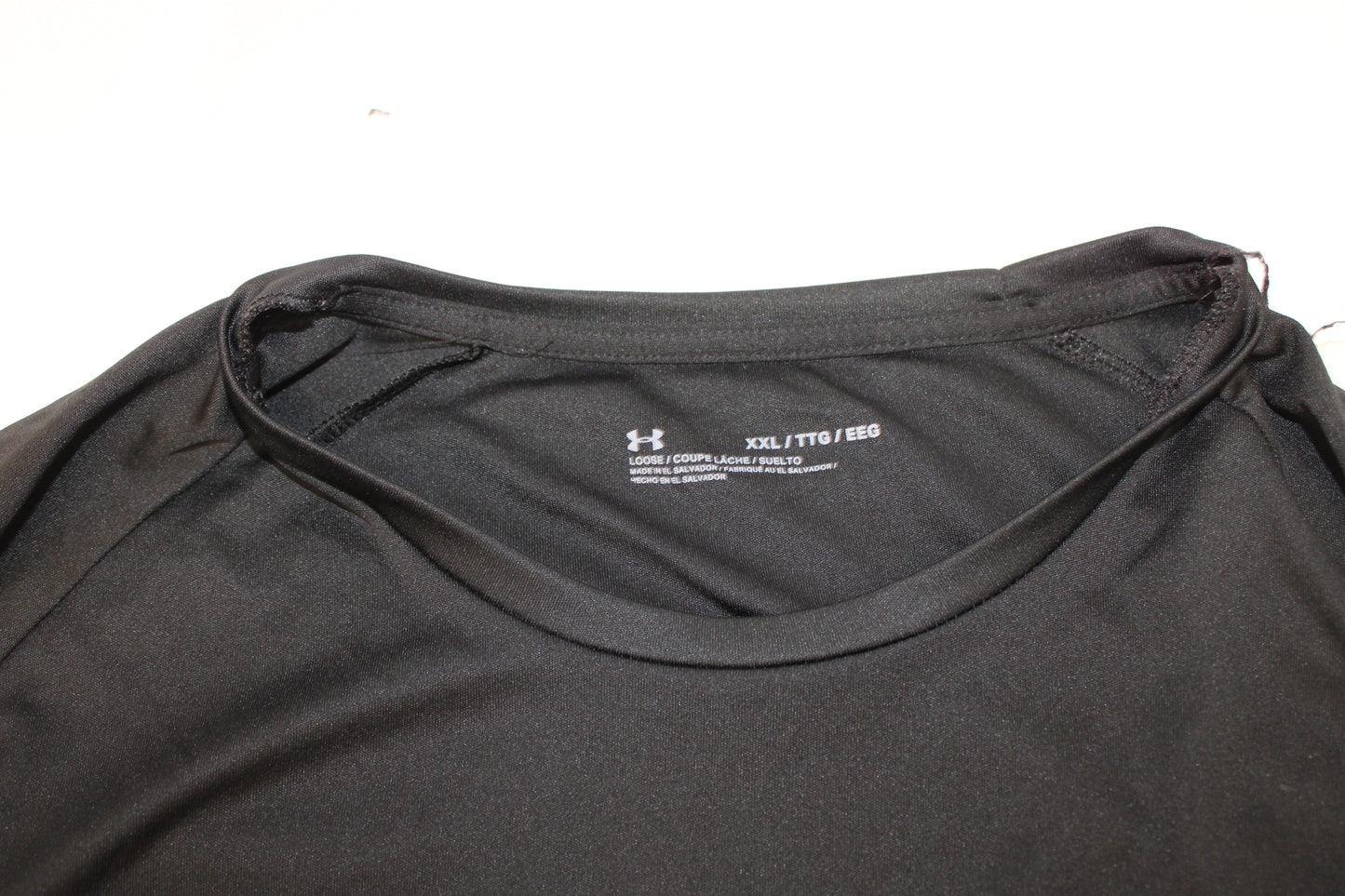 Under Armour loose fit polyester moisture wicking t-shirt, blk, Men's XXL