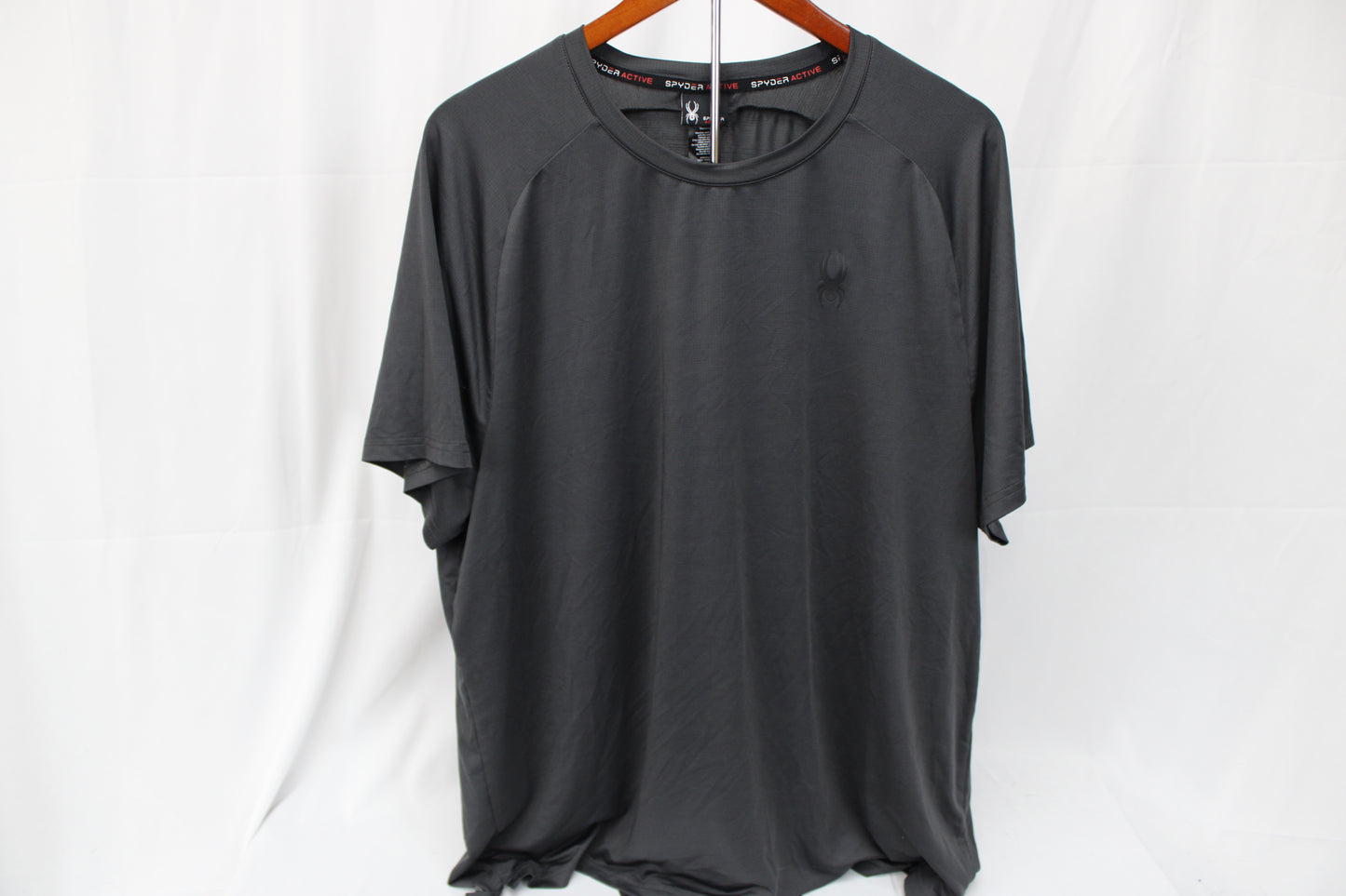 Spyder moisture wicking polyester t-shirt, blk, Men's XXL