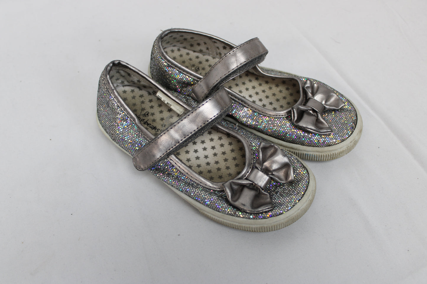 Jumping Beans mary jane flat, silver glitter, Girl's 11