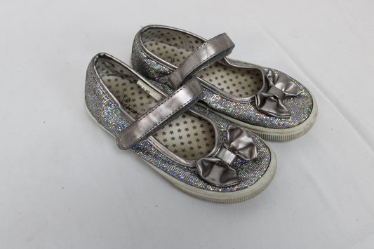 Jumping Beans mary jane flat, silver glitter, Girl's 11