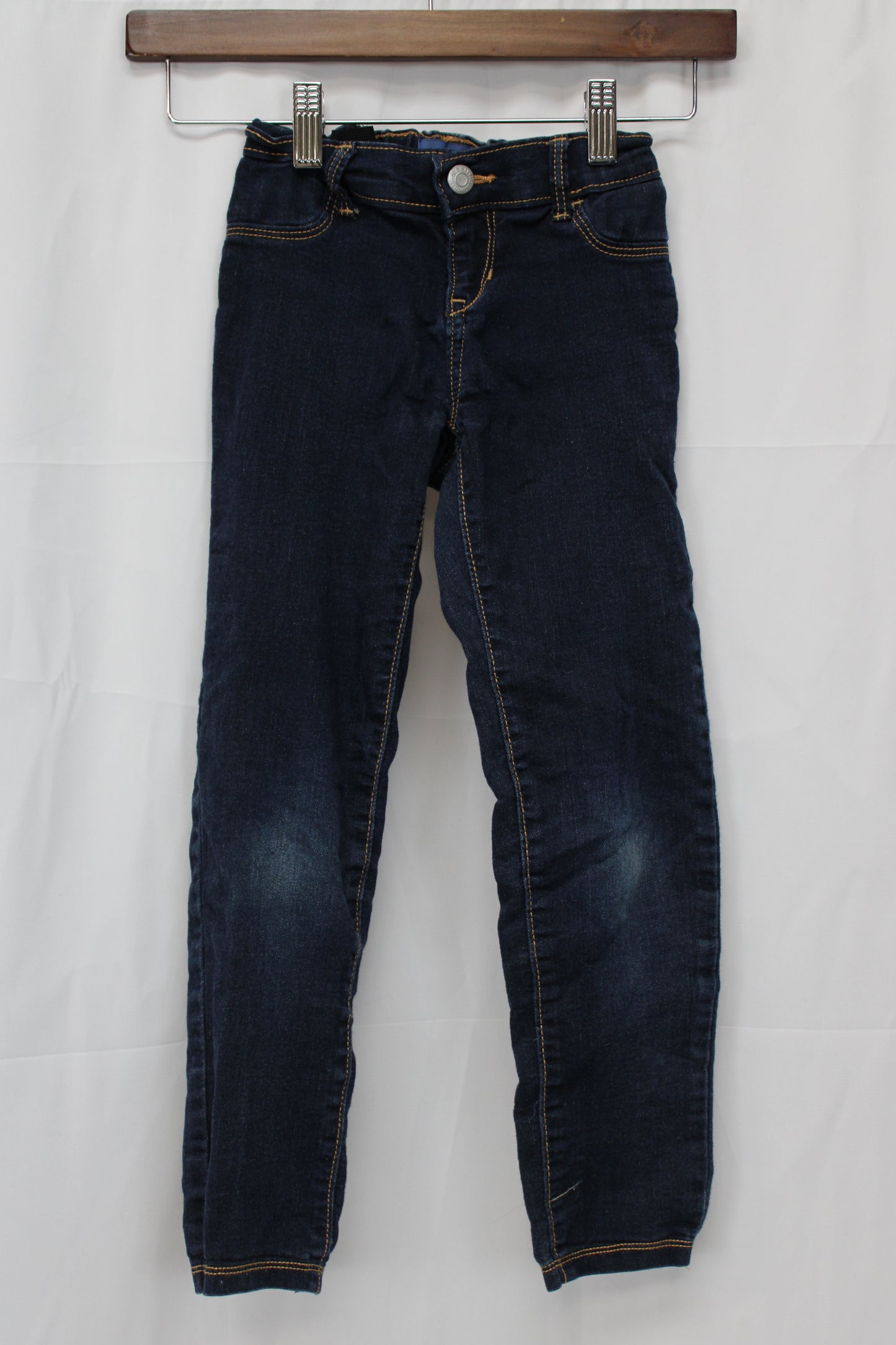 Old Navy elastic waist Rockstar Jeggings, dark wash, Girl's 7