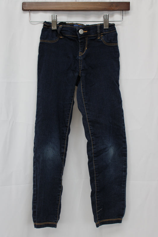 Old Navy elastic waist Rockstar Jeggings, dark wash, Girl's 7