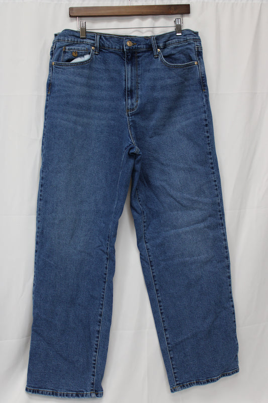 Gloria Vanderbilt wide, straight leg jeans, medium wash, Women's 14