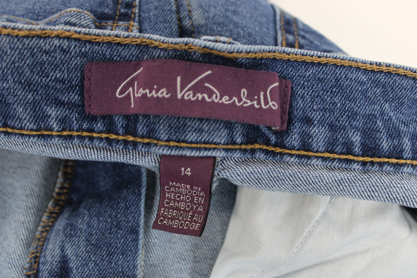 Gloria Vanderbilt wide, straight leg jeans, medium wash, Women's 14