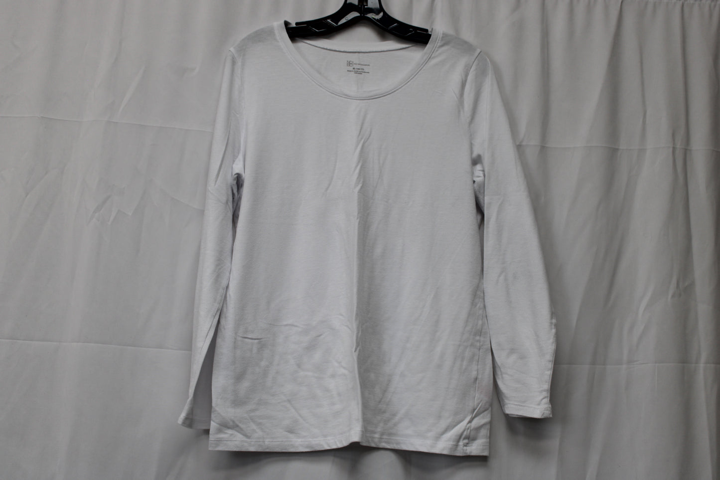 No Boundaries long sleeve cotton blouse, white, Women's XL