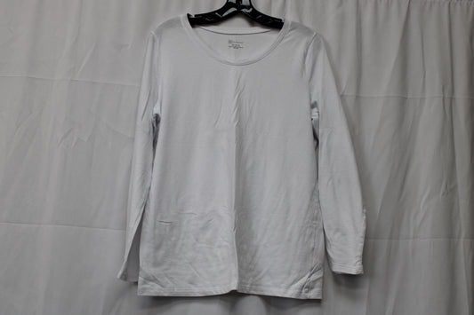 No Boundaries long sleeve cotton blouse, white, Women's XL