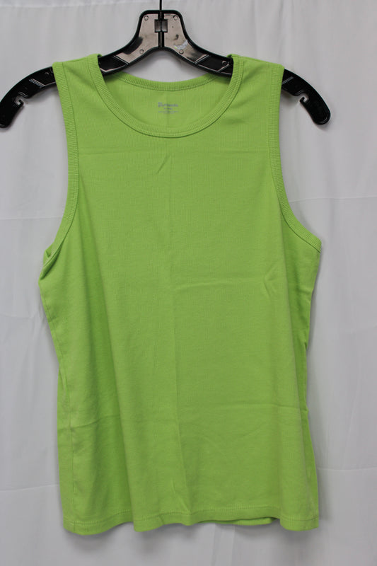 No Boundaries ribbed cotton tank top, lime green, Women's XL