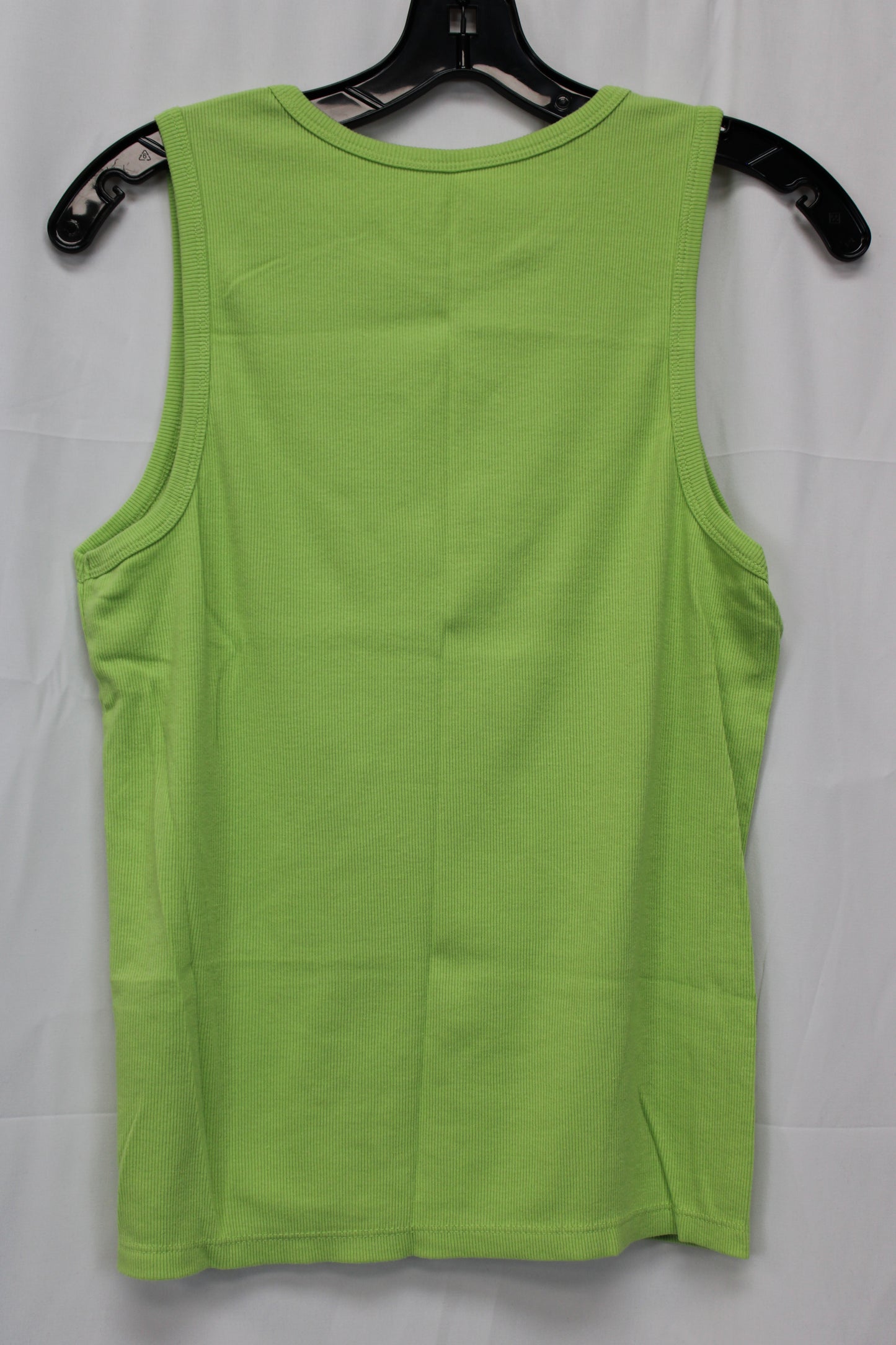 No Boundaries ribbed cotton tank top, lime green, Women's XL