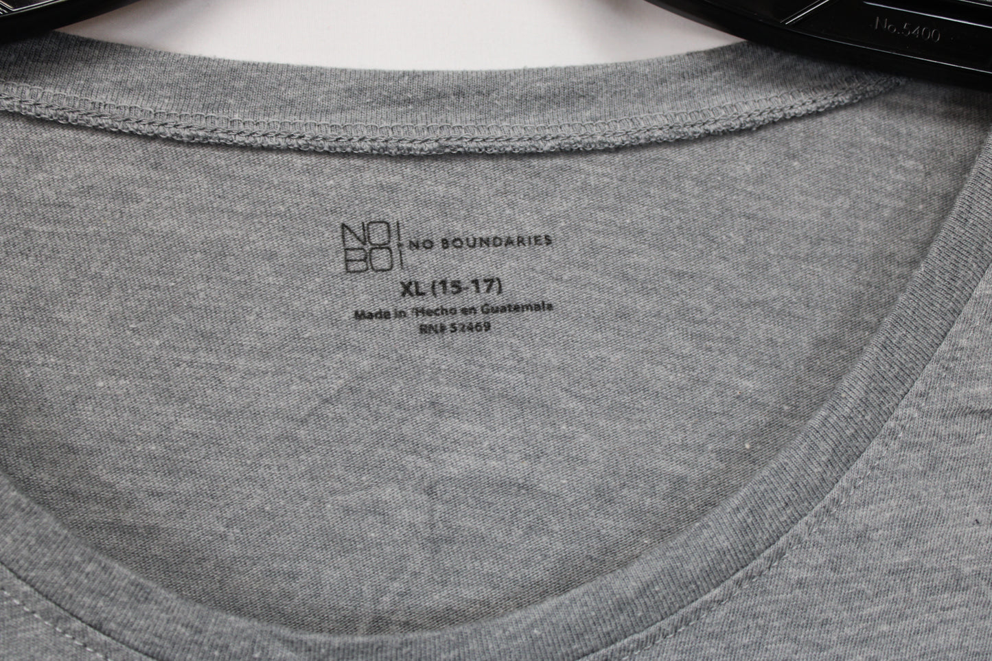No Boundaries cotton long sleeve blouse, heather gray, Women's XL