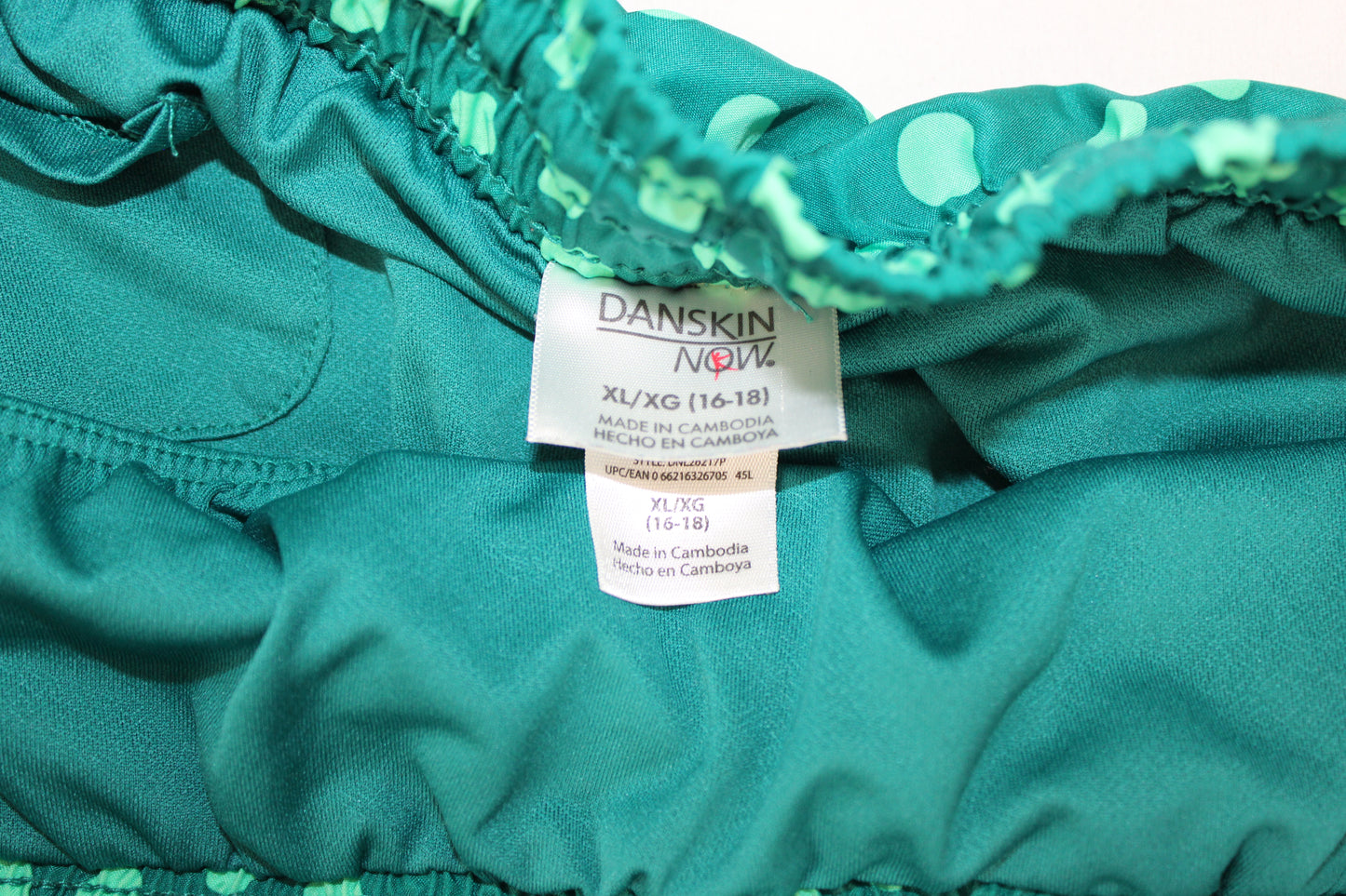 Danskin nylon drawstring jogging shorts, polka dots, Women's XL