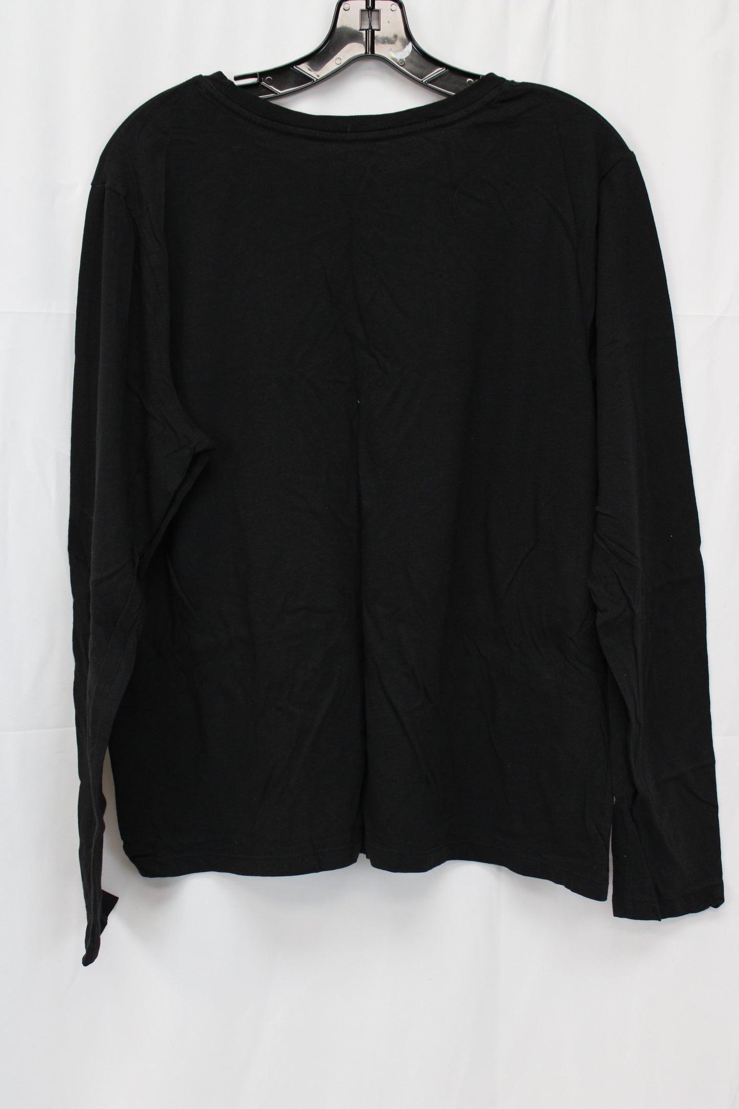 Time & Tru long sleeve cotton blouse, blk, Women's XL
