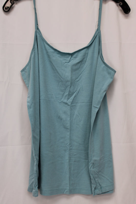 Time & Tru lightweight cotton cami, light blue, Women's XXL