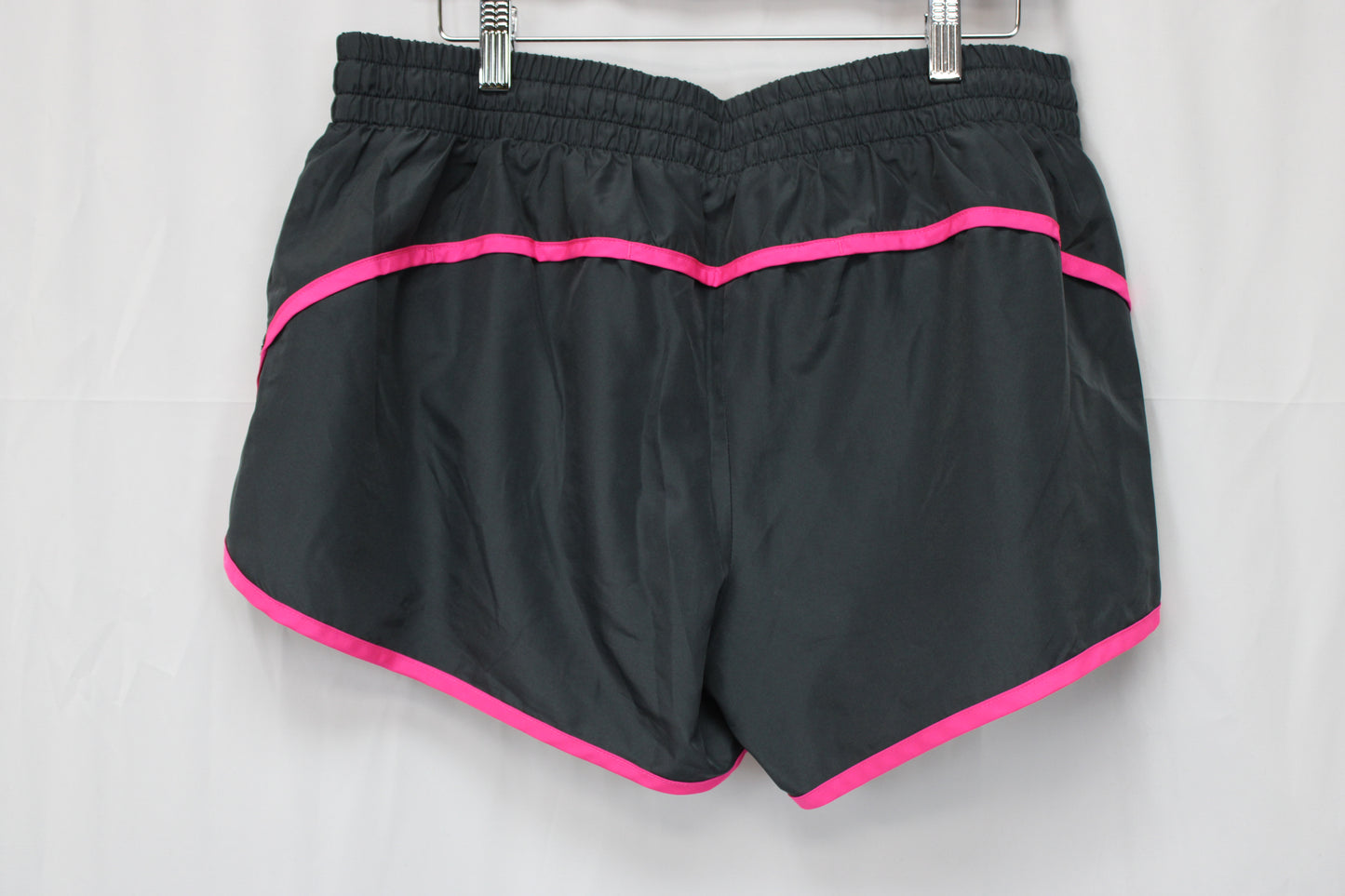 Danskin nylon drawstring jogging shorts, grey/pink, Women's XL