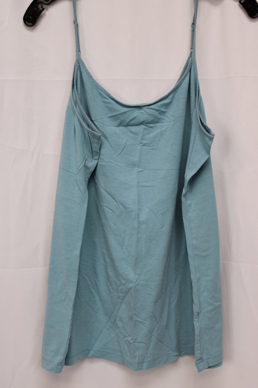 Time & Tru classic cotton cami, light blue, Women's XXL