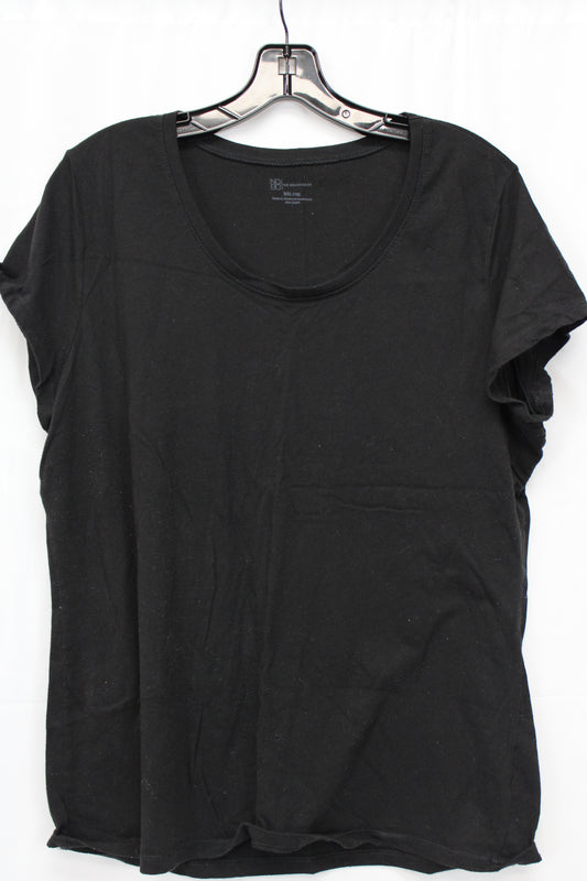 No Boundaries short sleeve crew neck blouse, blk, Women's XXL