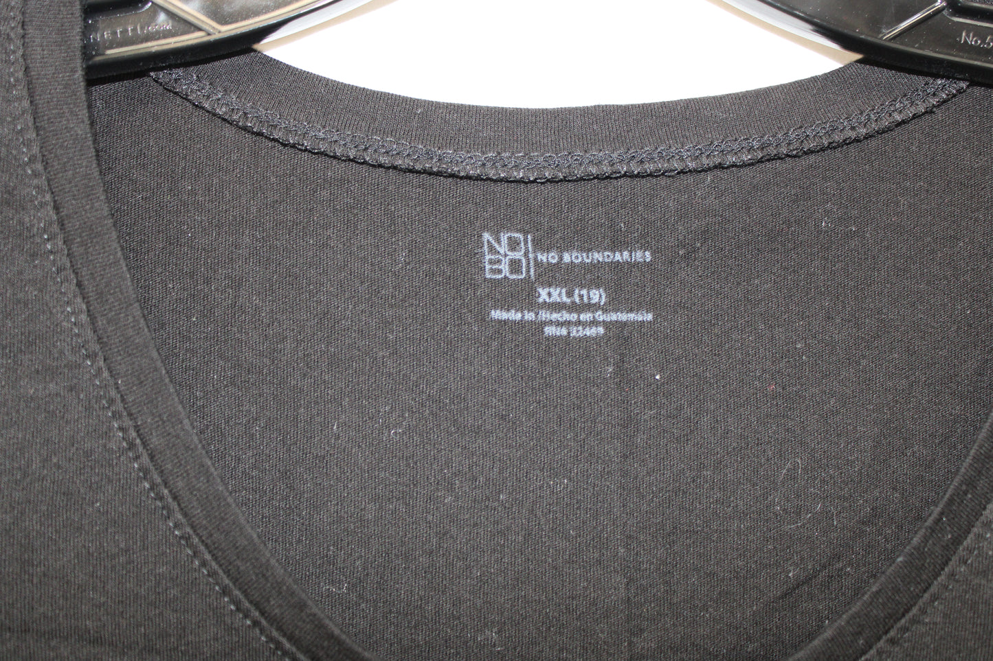 No Boundaries short sleeve crew neck blouse, blk, Women's XXL