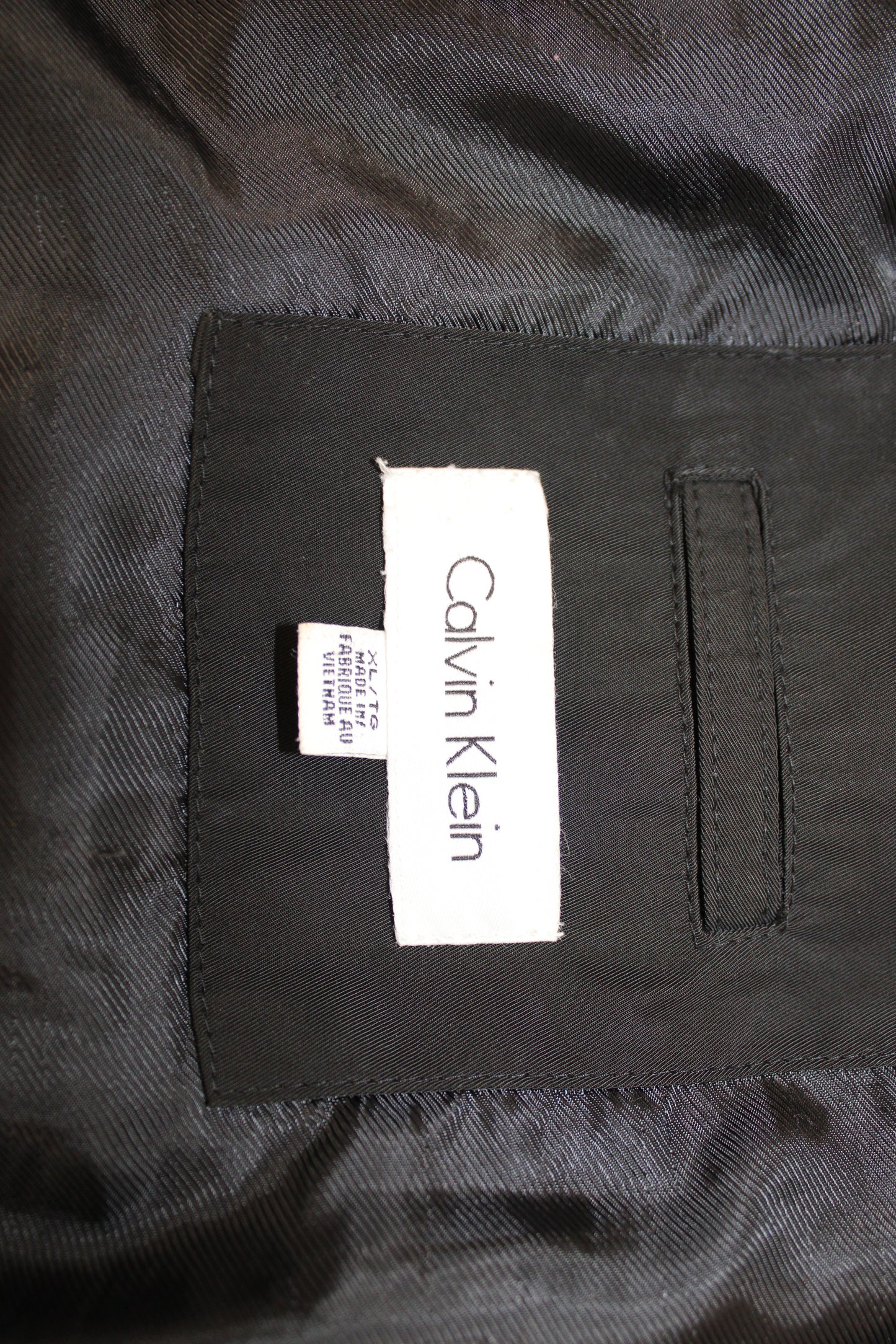 Calvin Klein nylon bomber jacket with hood, black, Women's XL