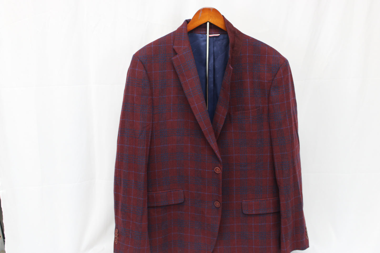 Tommy Hilfiger 2 button wool blazer, burgundy/navy, Men's 44R