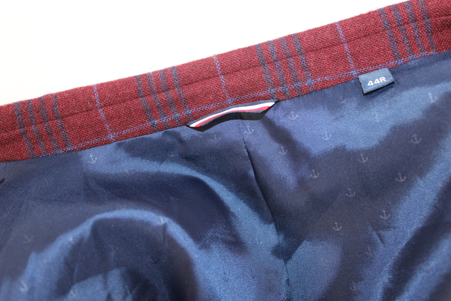 Tommy Hilfiger 2 button wool blazer, burgundy/navy, Men's 44R