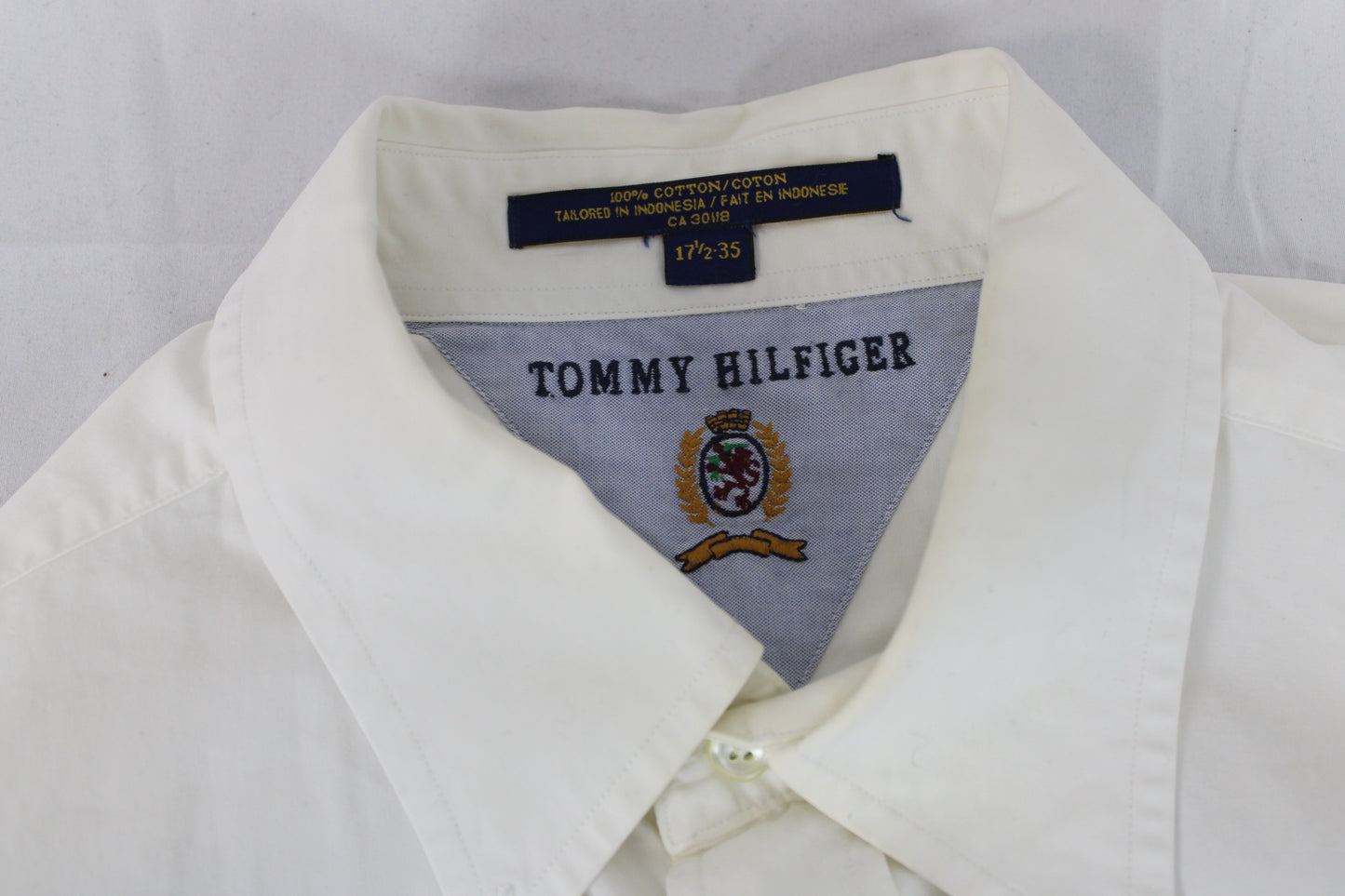 Tommy Hilfiger long sleeve button down dress shirt, white, Men's XXL