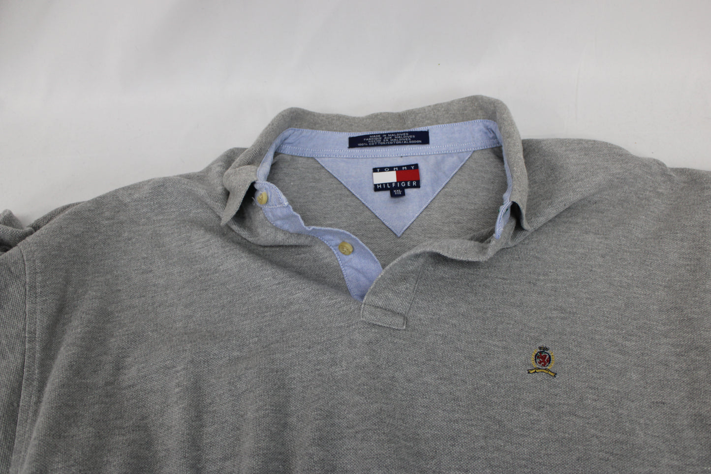 Tommy Hilfiger classic cotton polo, heather grey, Men's XXL