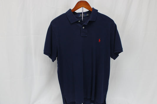 Polo Ralph Lauren classic cotton polo, custom fit, navy, Men's Large