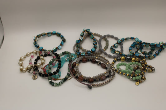 15 count beaded bracelet bundle variety bag