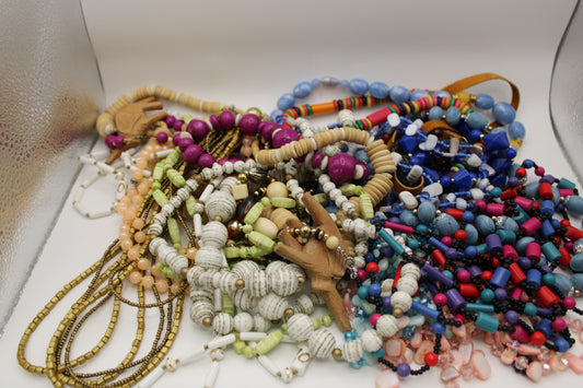 20 count wood beaded necklace variety bundle