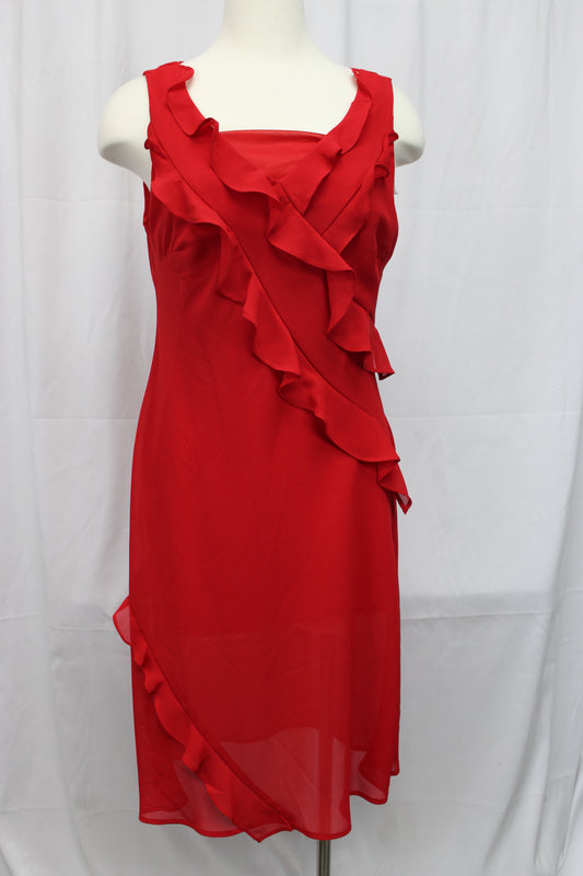 Robbie Bee sleeveless midi length dress, scarlet, Women's 12