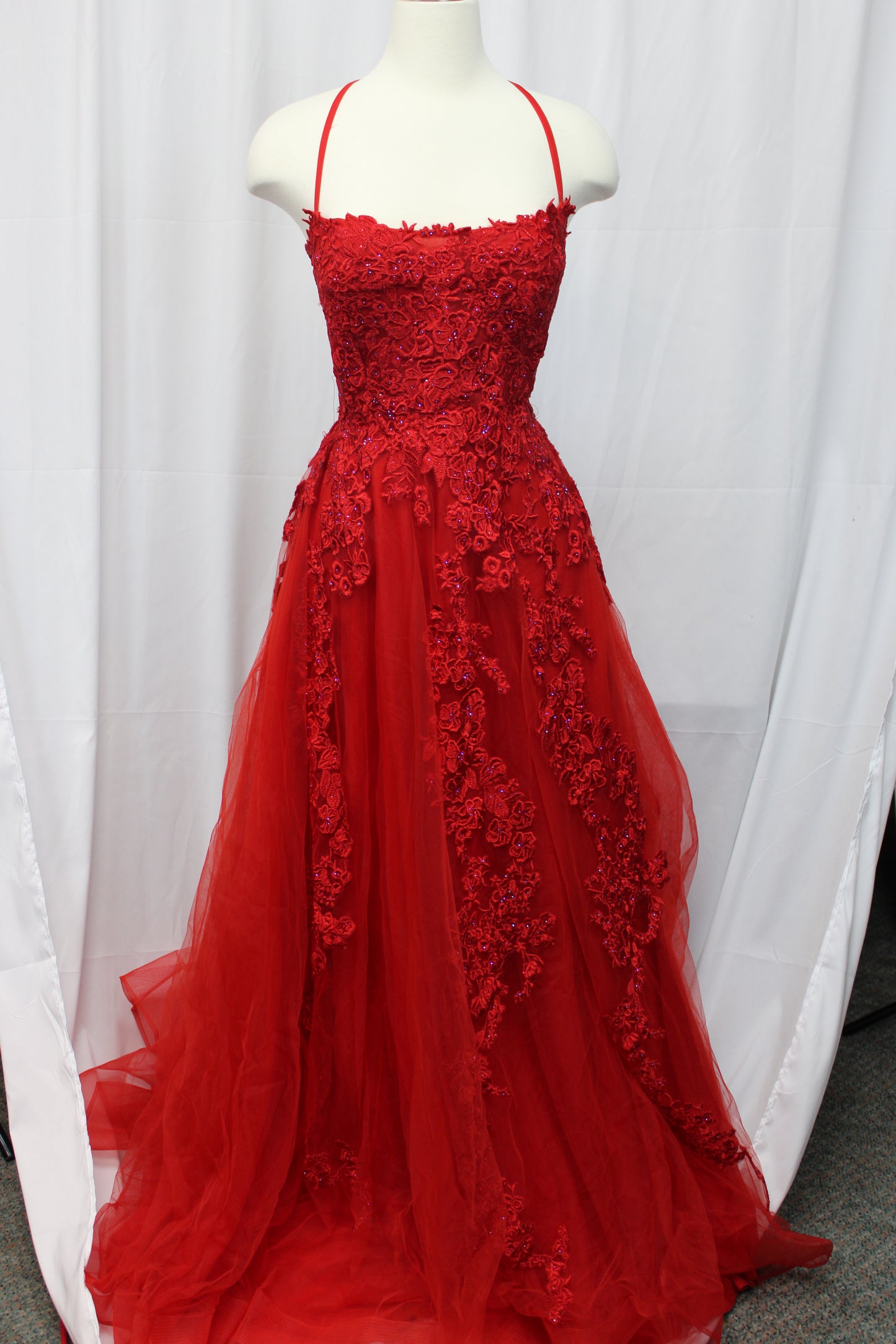La Femme full length formal dress with floral embroidery, Women's 12