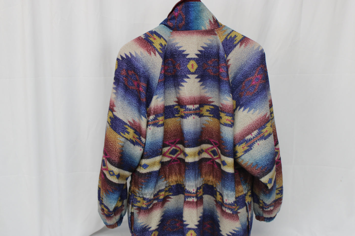British Mist vintage reversible 90's Aztec windbreaker jacket, Men's L