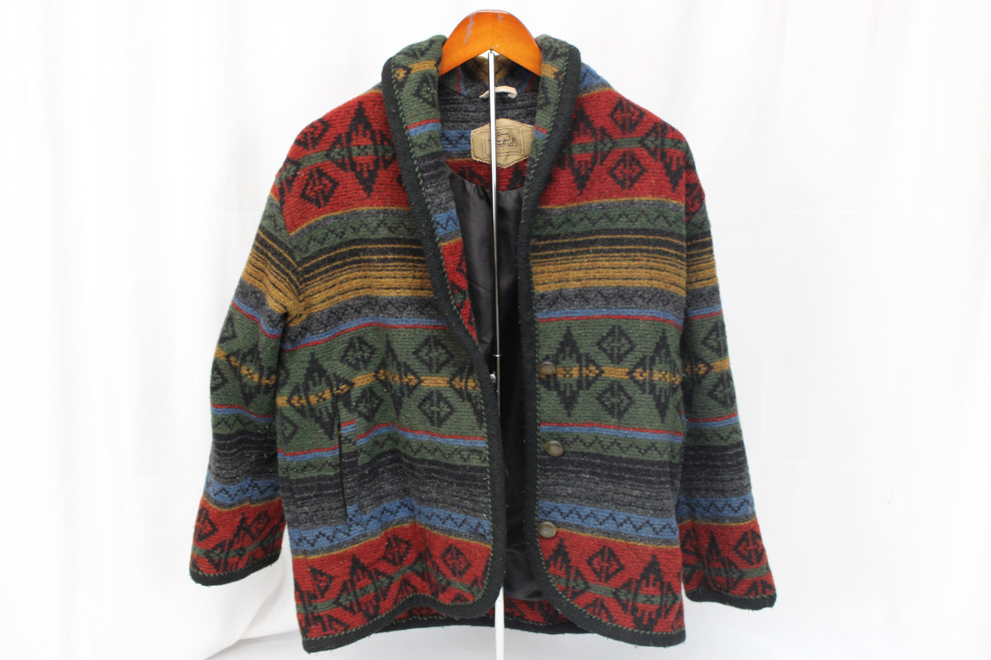 Woolrich authentic 1990's Aztec blanket coat, shawl collar, Women's S