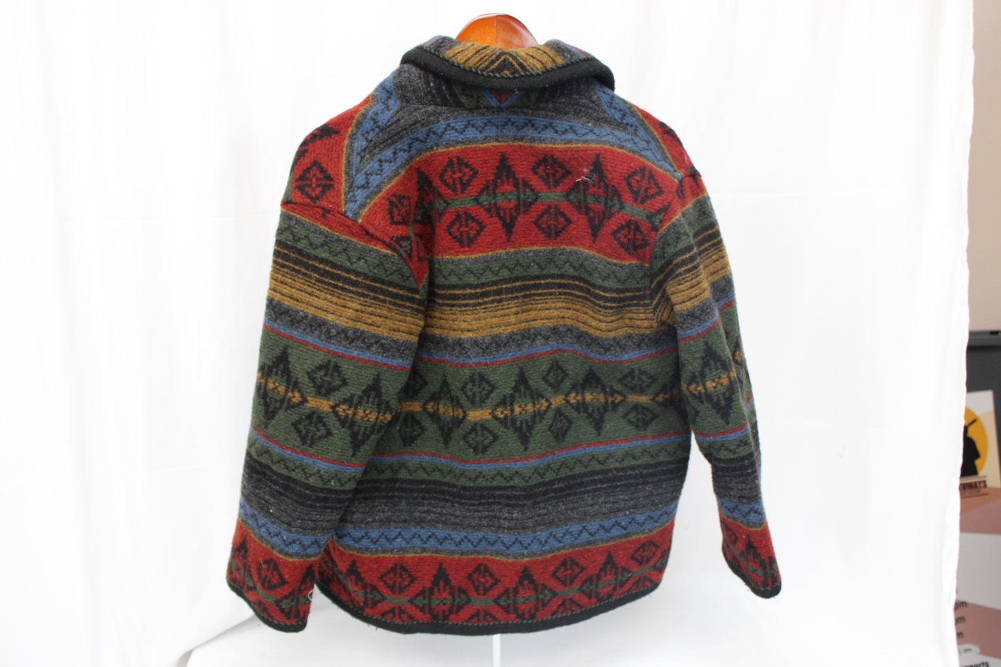 Woolrich authentic 1990's Aztec blanket coat, shawl collar, Women's S