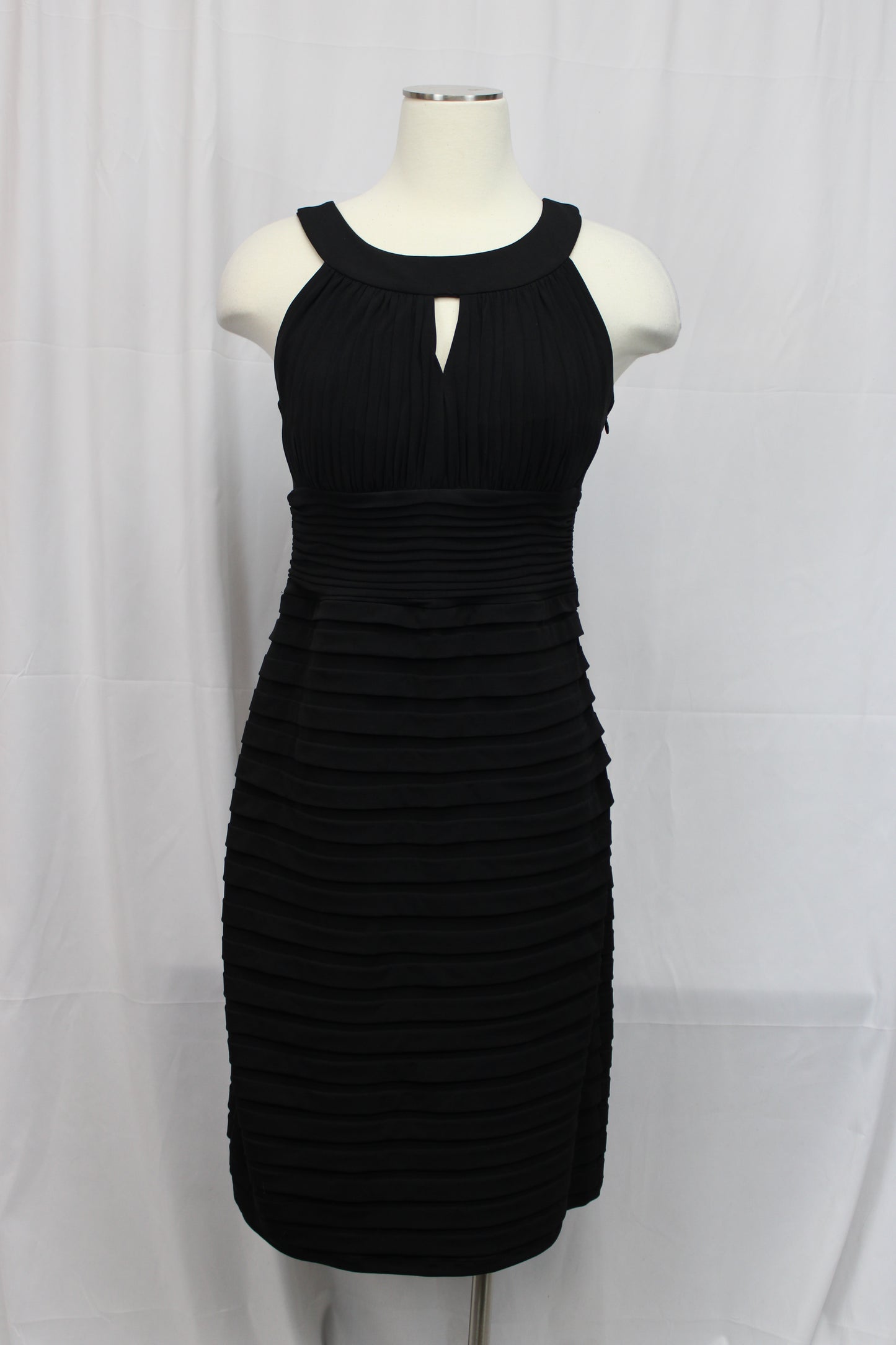 Melrose pleated sheath midi dress, black, Women's 10