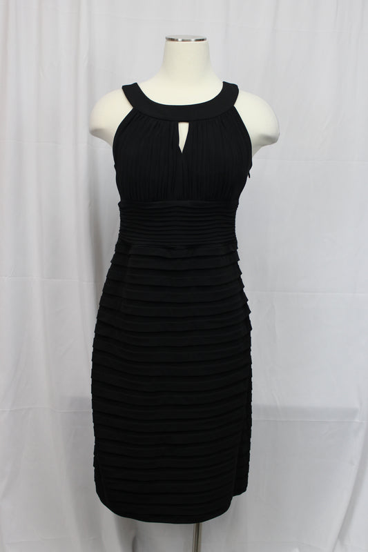 Melrose pleated sheath midi dress, black, Women's 10