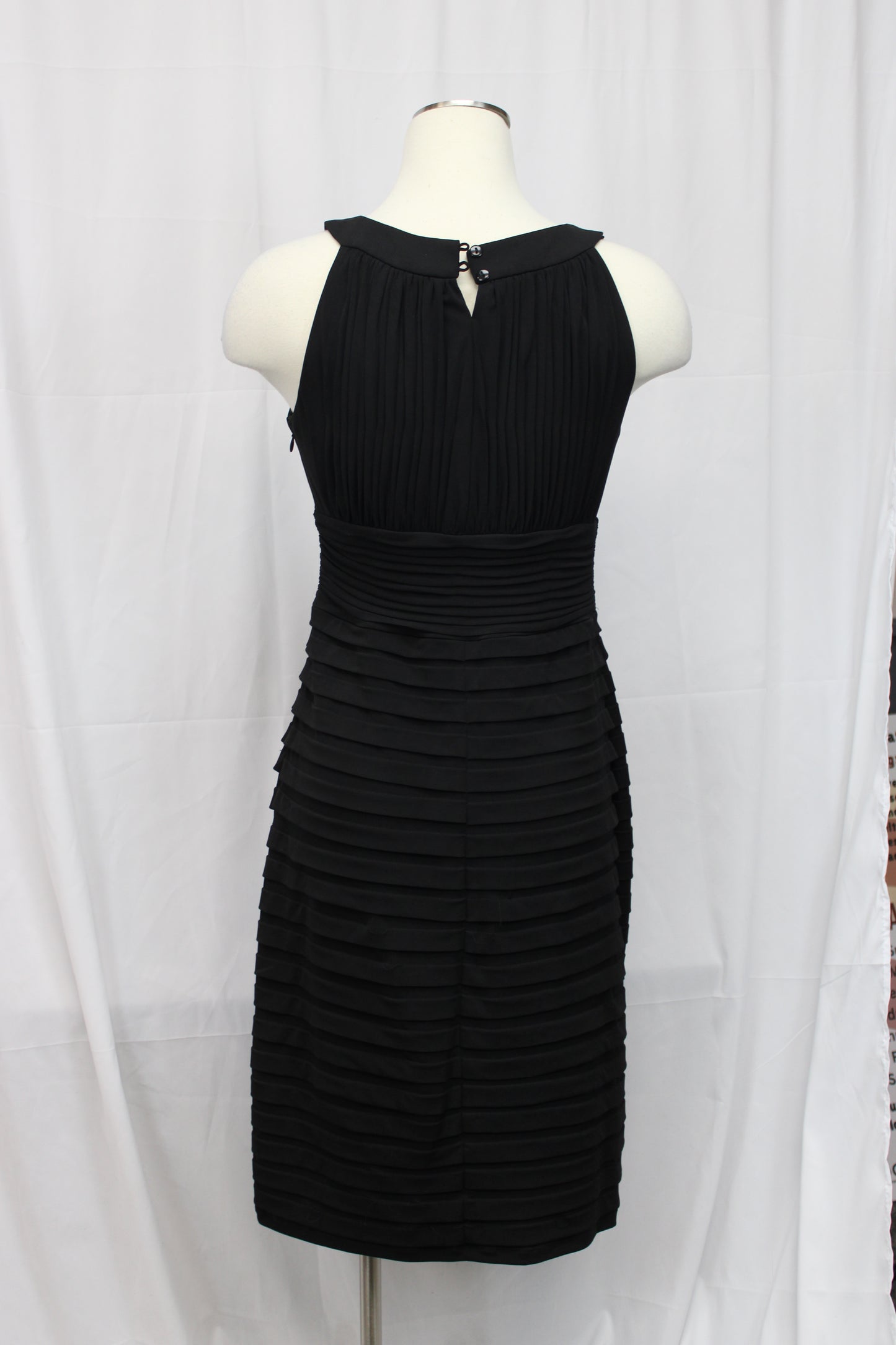 Melrose pleated sheath midi dress, black, Women's 10