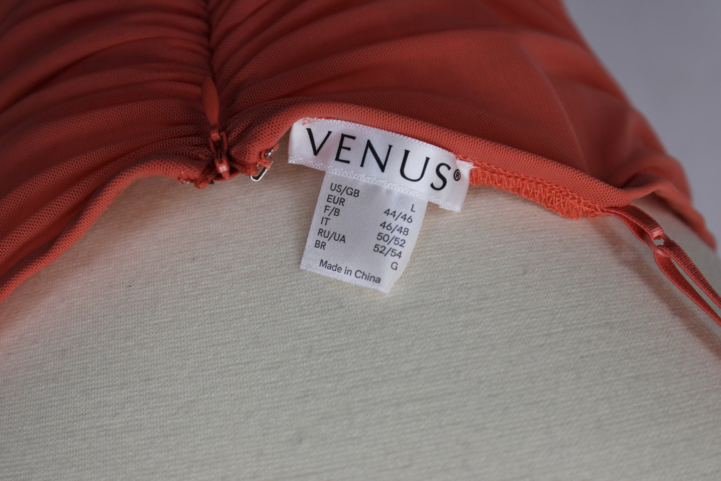 Venus ruched bodycon dress, full length, orange, Women's L