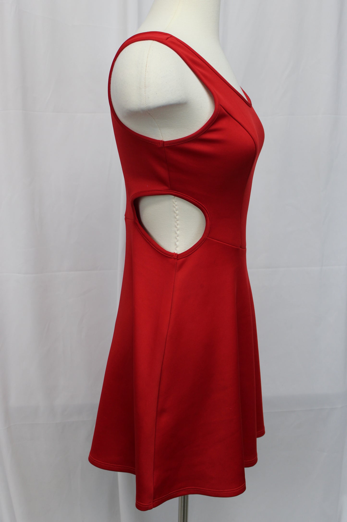 Wet Seal vintage ribbed skater dress, red, Women's M
