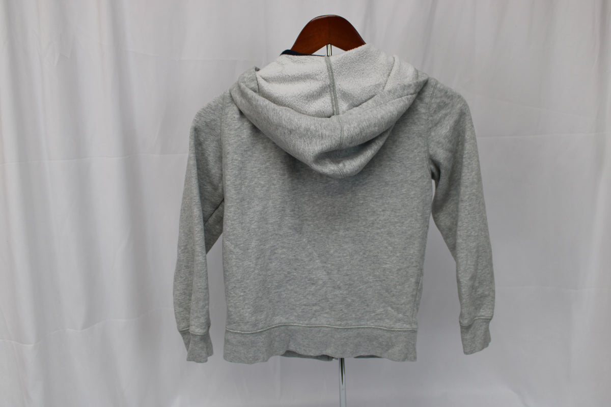 GAP Kids cotton full zip hooded sweatshirt, gray, Youth M