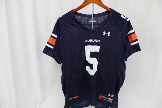 Under Armour Heatgear University of Auburn generic #5 football jersey, Youth XL
