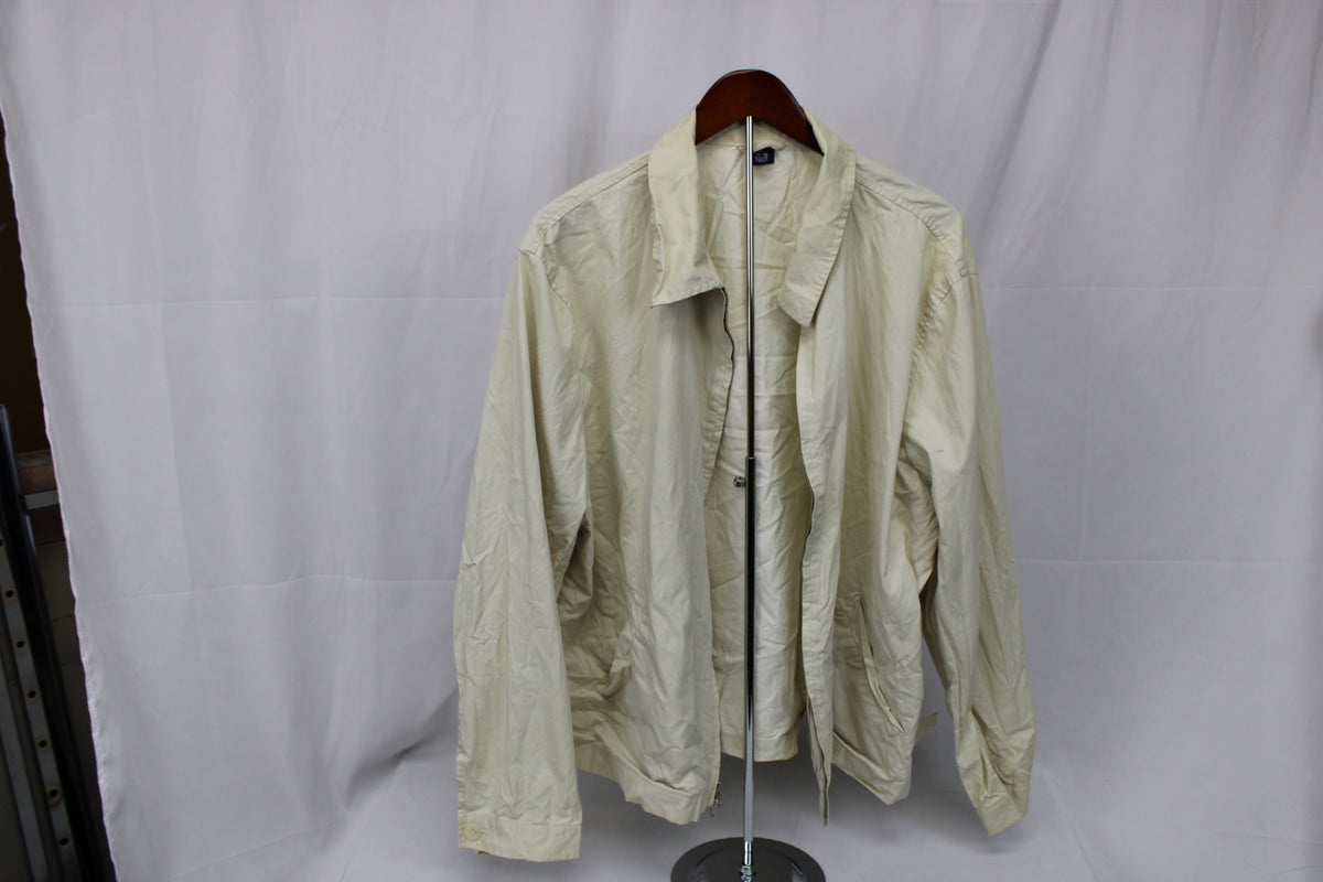 Land's End 90's era vintage nylon shell jacket, ivory, Men's XL