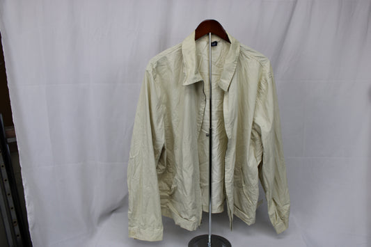 Land's End 90's era vintage nylon shell jacket, ivory, Men's XL