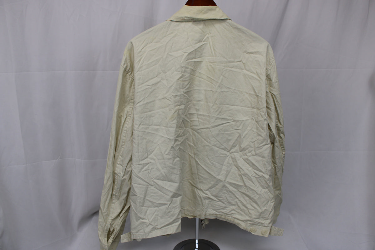 Land's End 90's era vintage nylon shell jacket, ivory, Men's XL