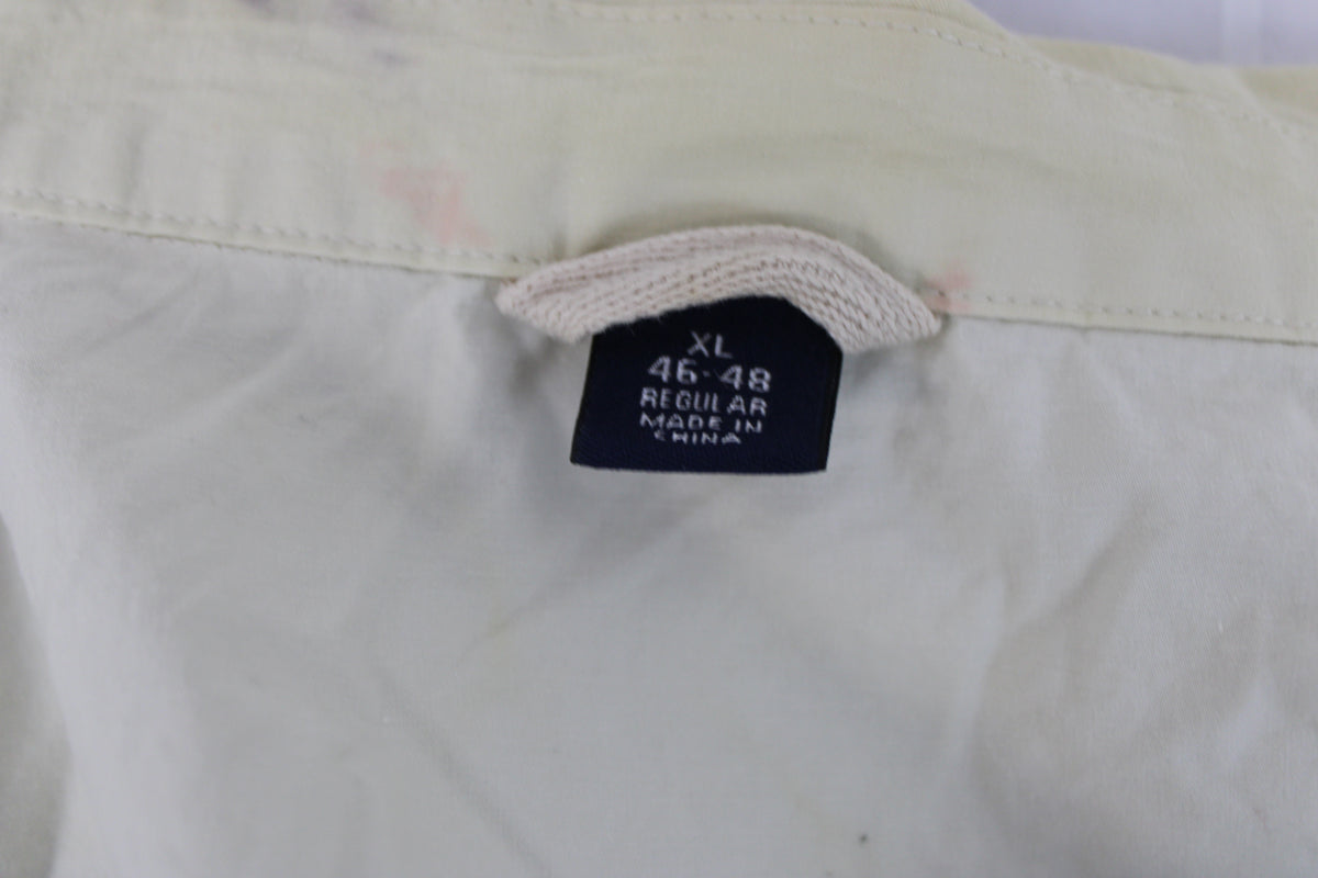 Land's End 90's era vintage nylon shell jacket, ivory, Men's XL