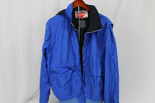 Pacific Trail 1990's era vintage nylon shell jacket with hood, Men's XL