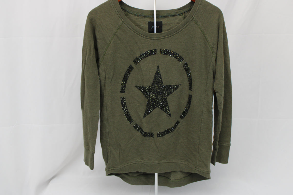 Guess long sleeve army inspired heavy cotton shirt, Women's M