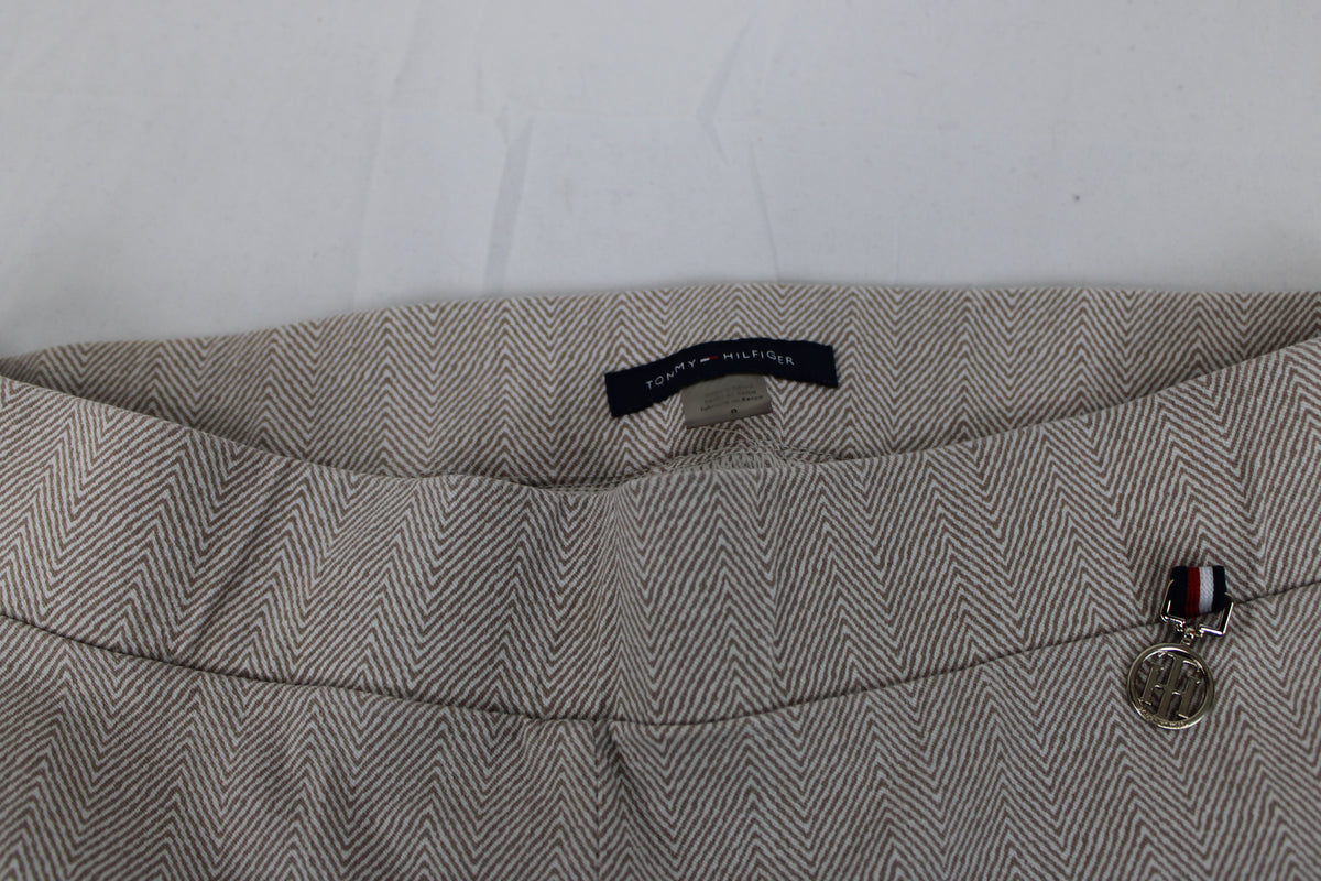 Tommy Hilfiger beige herringbone skinny trouser pant, Women's 8
